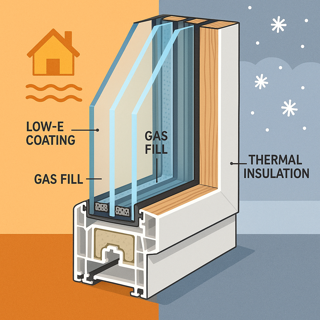 A cross-section view of a modern energy-efficient