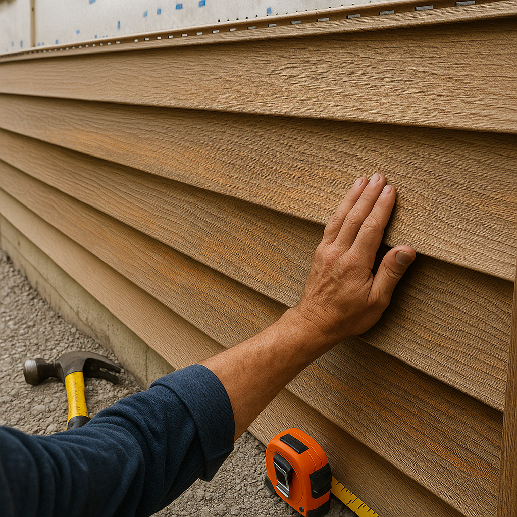 Close-up view of premium vinyl siding installation